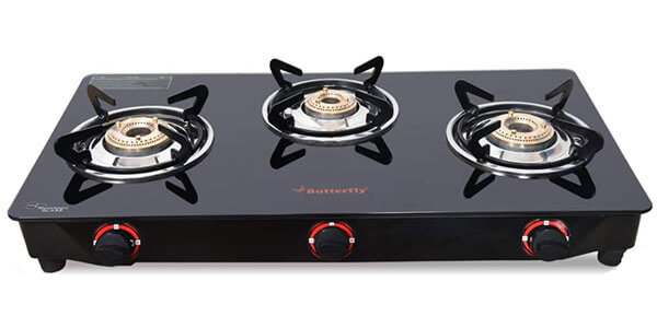 Butterfly Smart Glass 3-Burner Gas Stove