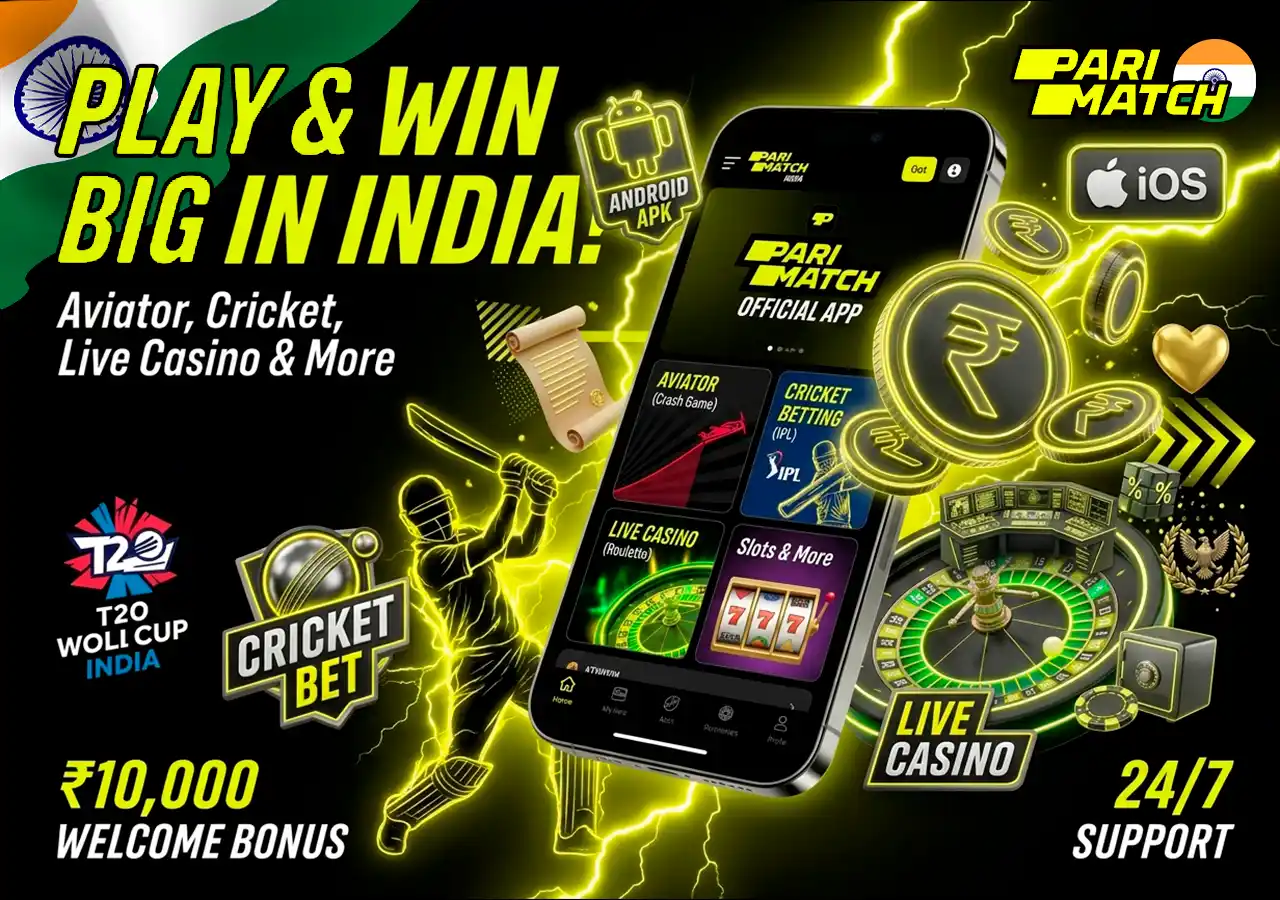 Parimatch mobile app download interface Android APK and iOS PWA in India